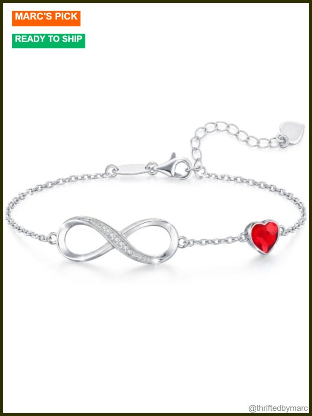 Sterling Silver Infinity Birthstone Bracelet Adjustable Waterproof Women Gift